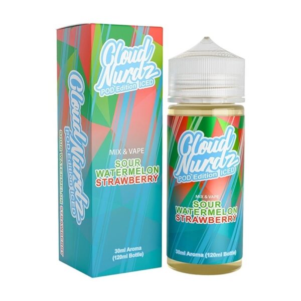 Cloud Nurdz Sour Watermelon Strawberry Pod Edition Iced 120ml