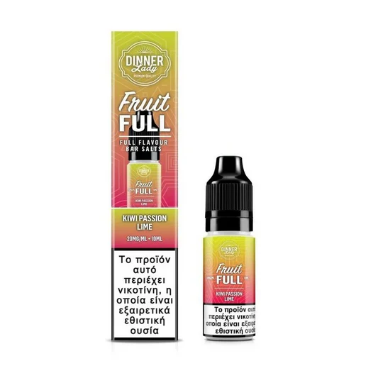 Dinner Lady Fruit Full Bar Salts Kiwi Passion Lime 10ml 20mg